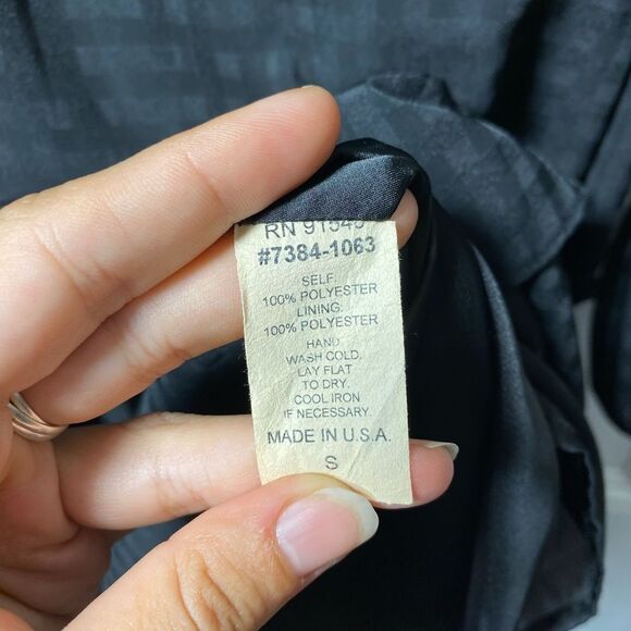 Waverly Grey | Sasha Check Pattern Drop Waist Blouson Mini Dress Black Sz Small - Picture 11 of 11